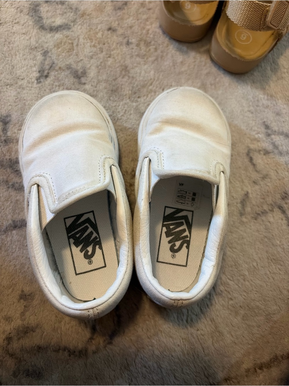 Vans Toddler White Slip-On Canvas Sneakers
